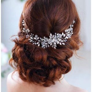 Silver bridal hair piece